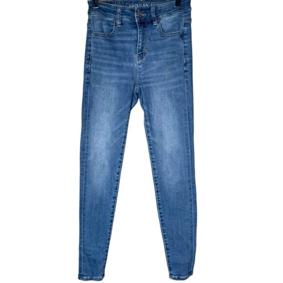 American Eagle 4 Hi Rise Jegging Blue Jean Denim Pants Skinny Next Level Stretch - Picture 6 of 11